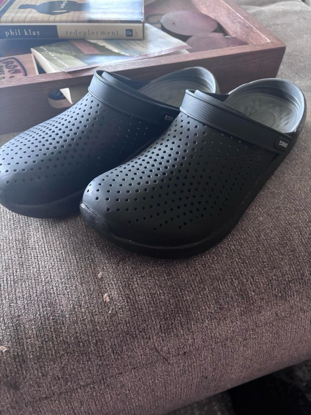 CROCS Men’s Black Perforated Slip-On Clogs